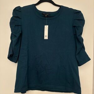 Teal Ruffle Sleeve Top